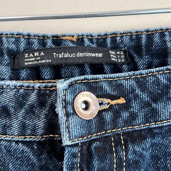 Zara Trafaluc Denimwear High Waisted Baggy Dark Jeans size 10 - Picture 5 of 11